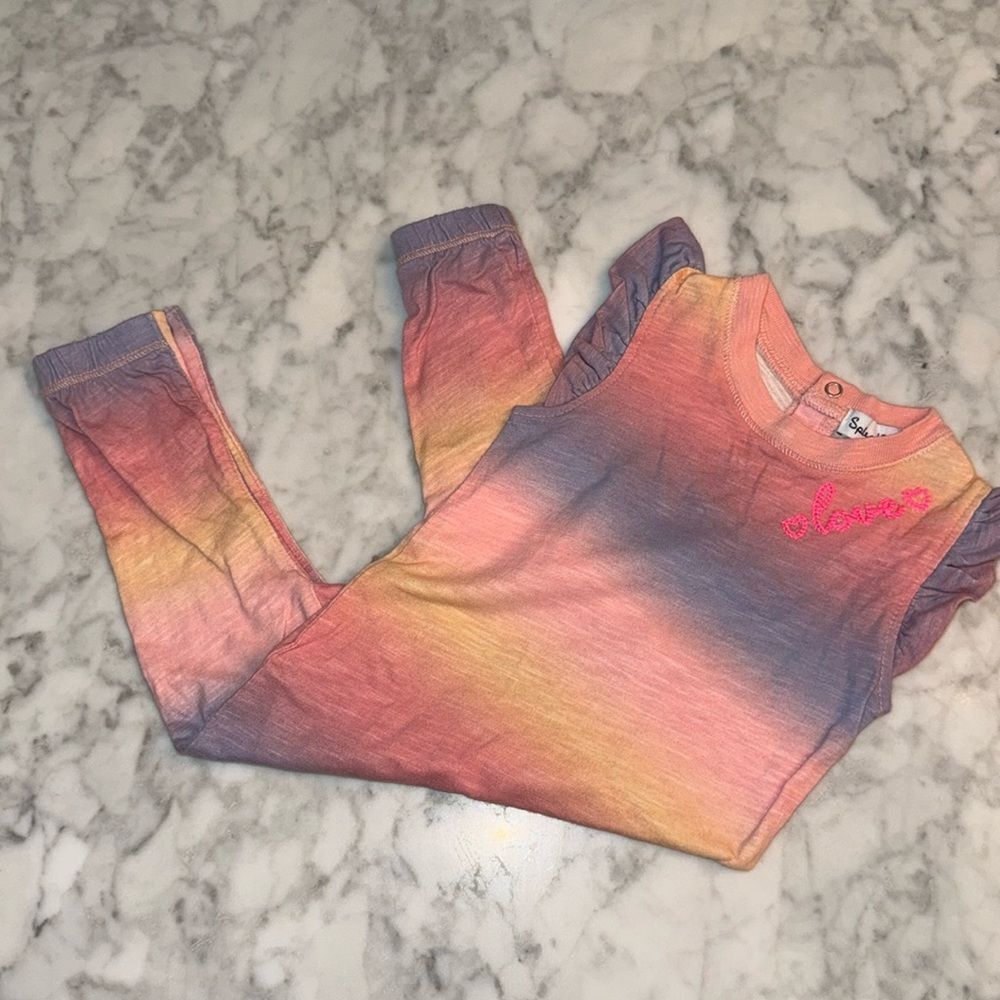 SPLENDID OMBRÉ COLORFUL LOVE ROMPER 3/6M
